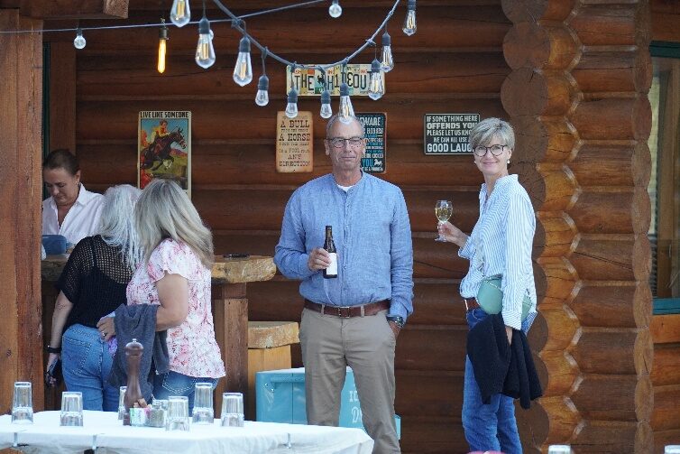 Guests sharing a meal at the ranch