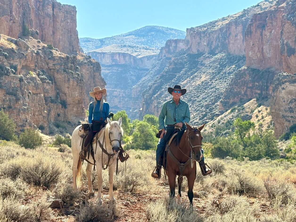 Horseback riders in a Wyoming canyon